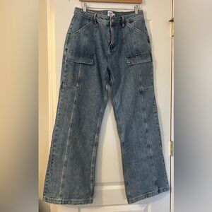 Princess Polly Light Blue Denim Cargo Jeans NWT